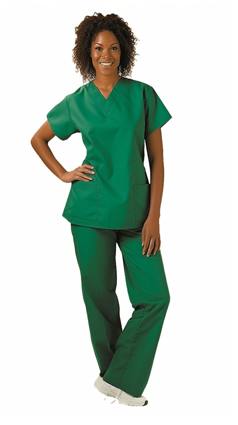 Green nursing scrubs